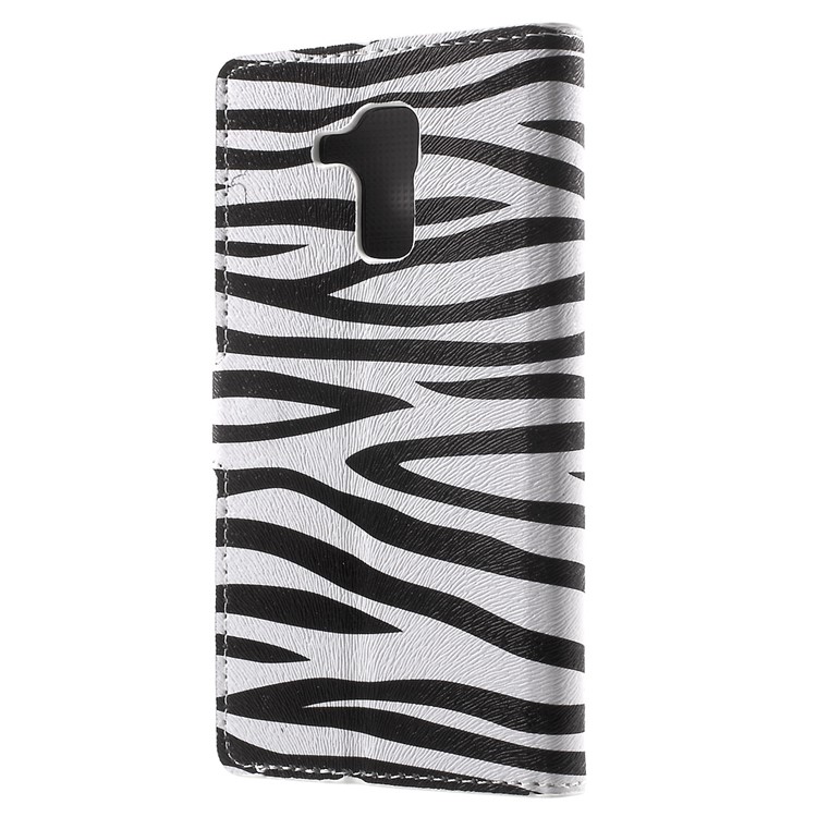 Leather Stand Case with Card Slots for Huawei Honor 5c / GT3 - Zebra Stripes-2