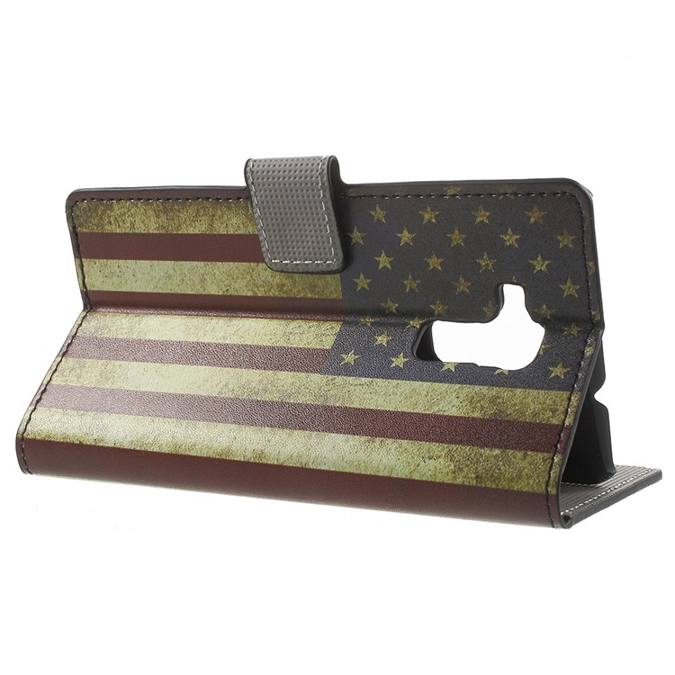 Leather Stand Cover with Card Slots for Huawei Honor 5c / GT3 - Retro American Flag-3