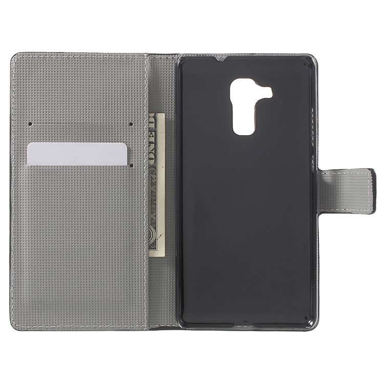 Leather Stand Cover with Card Slots for Huawei Honor 5c / GT3 - Retro American Flag-4