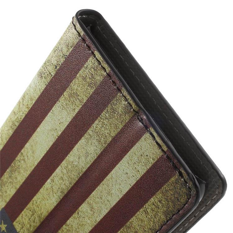 Leather Stand Cover with Card Slots for Huawei Honor 5c / GT3 - Retro American Flag-8