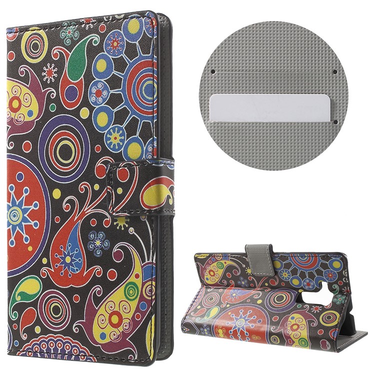 Phone Leather Card Holder Case for Huawei Honor 5c / GT3 - Paisley Flowers-1