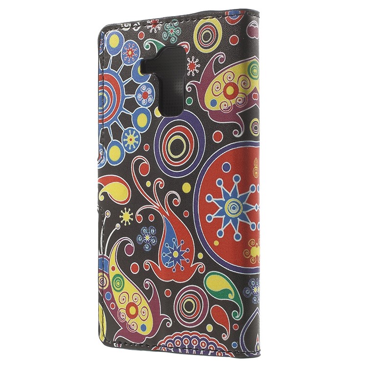 Phone Leather Card Holder Case for Huawei Honor 5c / GT3 - Paisley Flowers-2