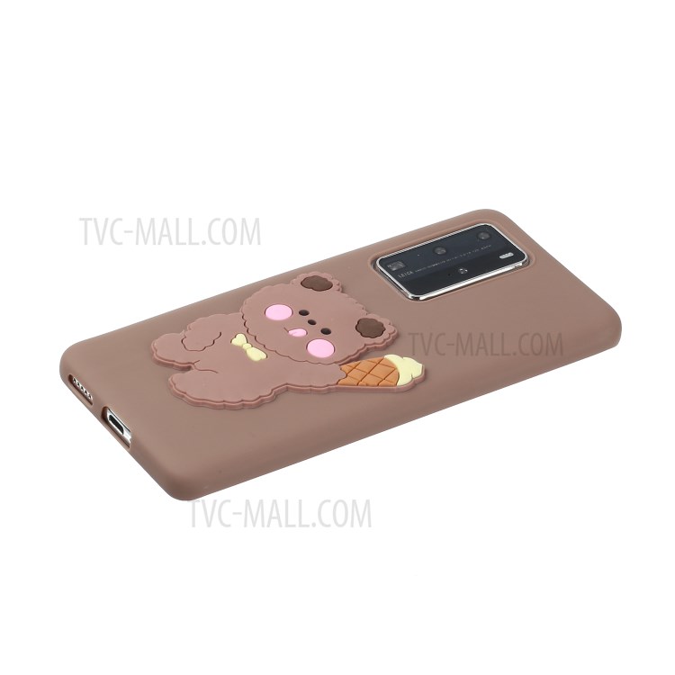 Animal Logo Decor TPU Unique Cover for Huawei P40 Pro - Bear-2