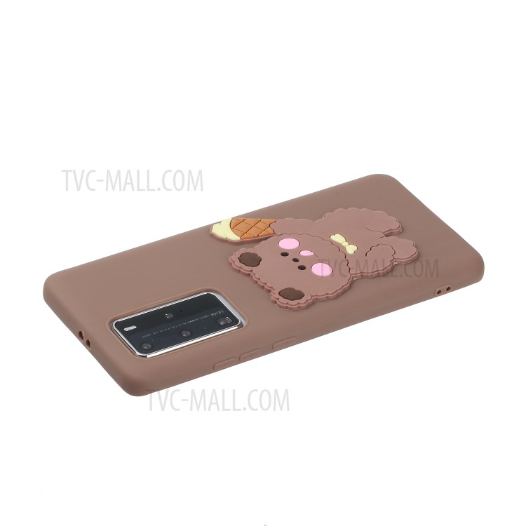 Animal Logo Decor TPU Unique Cover for Huawei P40 Pro - Bear-3