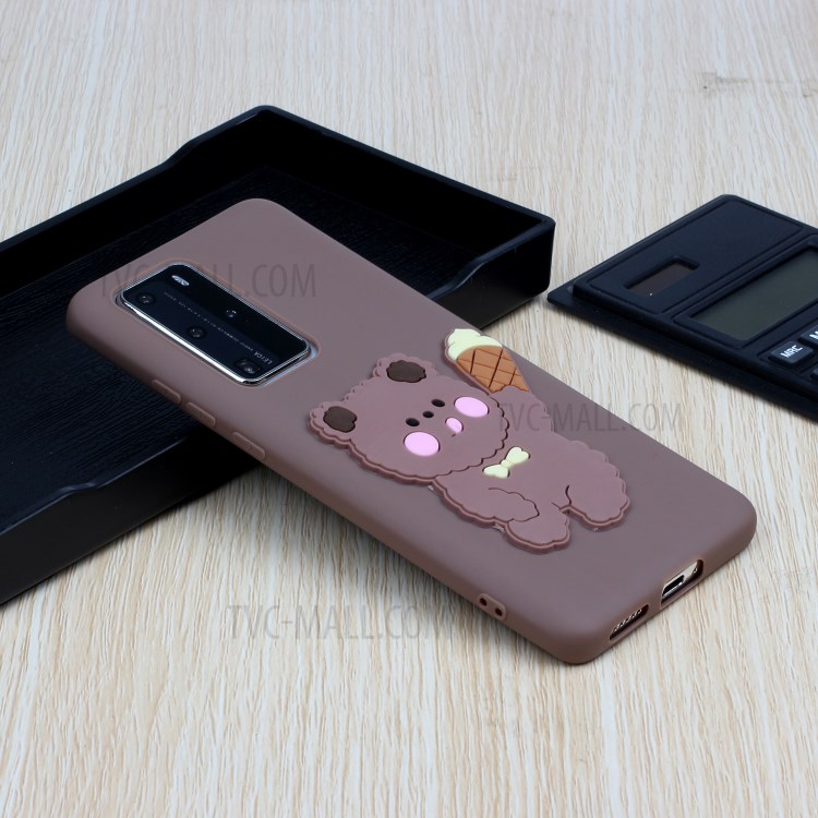 Animal Logo Decor TPU Unique Cover for Huawei P40 Pro - Bear-5