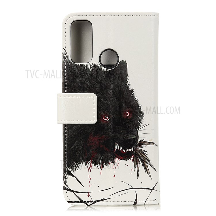 Pattern Printing Wallet Stand Leather Mobile Phone Cover for Honor 9X Lite - Wolf-3