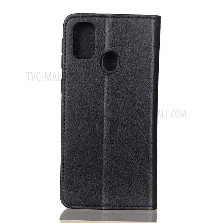 Auto-absorbed Litchi Texture Split Leather Wallet Case for Honor 9X Lite - Black-3