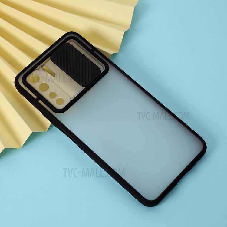 Matte PC + TPU Case with Slide Camera Cover for Huawei nova 7 SE/P40 lite 5G - Black-2