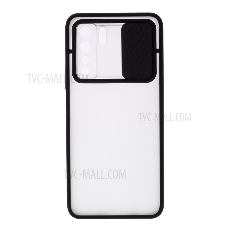 Matte PC + TPU Case with Slide Camera Cover for Huawei nova 7 SE/P40 lite 5G - Black-6