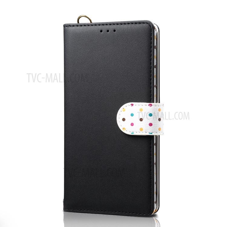 Polk Dots Style Flip Leather Phone Shell for Huawei P40 Pro - Black-1