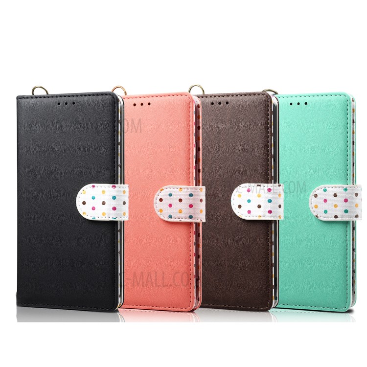 Polk Dots Style Flip Leather Phone Shell for Huawei P40 Pro - Black-8