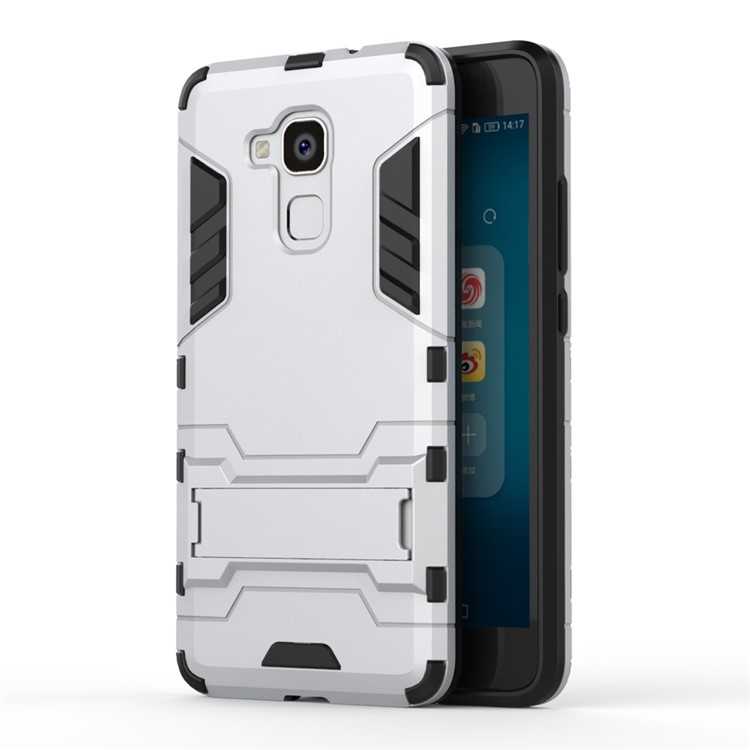 Solid PC + TPU Hybrid Case with Kickstand for Huawei Honor 5c / GT3 - Silver-1