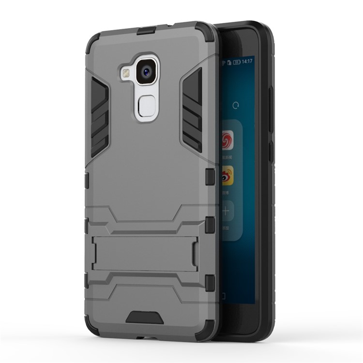 Solid PC + TPU Hybrid Shell Case with Kickstand for Huawei Honor 5c / GT3 - Grey-1