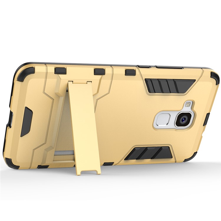 Solid PC + TPU Hybrid Cover Case with Kickstand for Huawei Honor 5c / GT3 - Gold-3