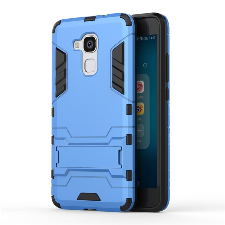 Solid PC + TPU Hybrid Case Shell with Kickstand for Huawei Honor 5c / GT3 - Baby Blue-1