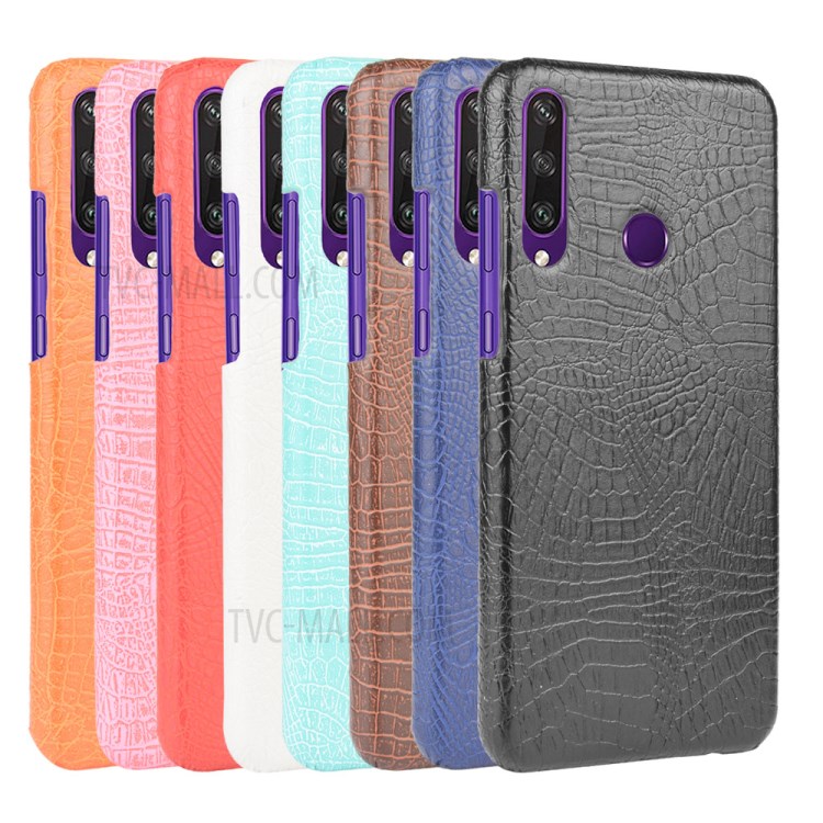 Crocodile Texture PU Leather Coated PC Case for Huawei Y6p - Black-6