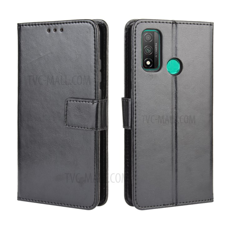 Crazy Horse Texture Wallet Stand Leather Phone Case for Huawei P smart 2020/Nova Lite 3 + - Black-2