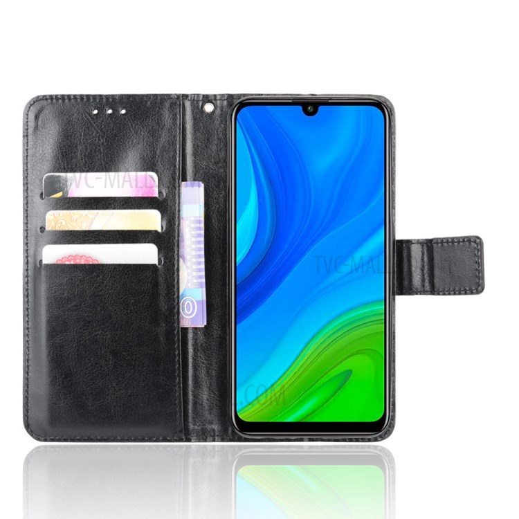 Crazy Horse Texture Wallet Stand Leather Phone Case for Huawei P smart 2020/Nova Lite 3 + - Black-5