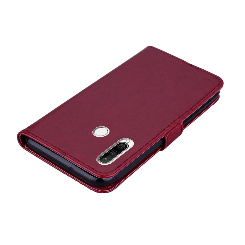 Owl Imprint Rhinestone Decor Leather Phone Cover Case for Huawei Y6p - Red-4
