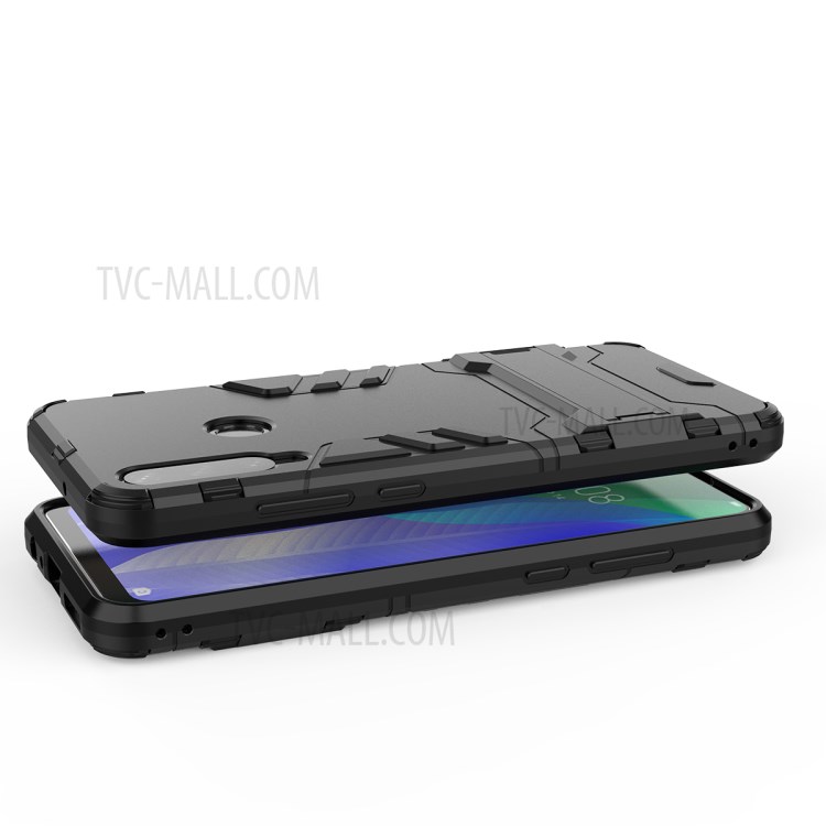 Cool Guard PC + TPU Protective Shell with Kickstand for Huawei Y6P - Black-3