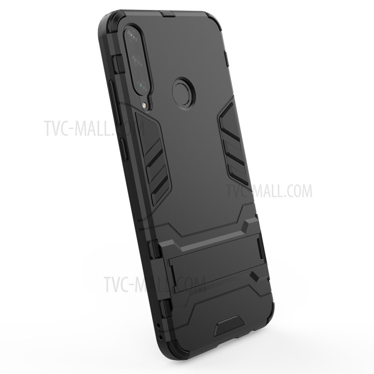 Cool Guard PC + TPU Protective Shell with Kickstand for Huawei Y6P - Black-4