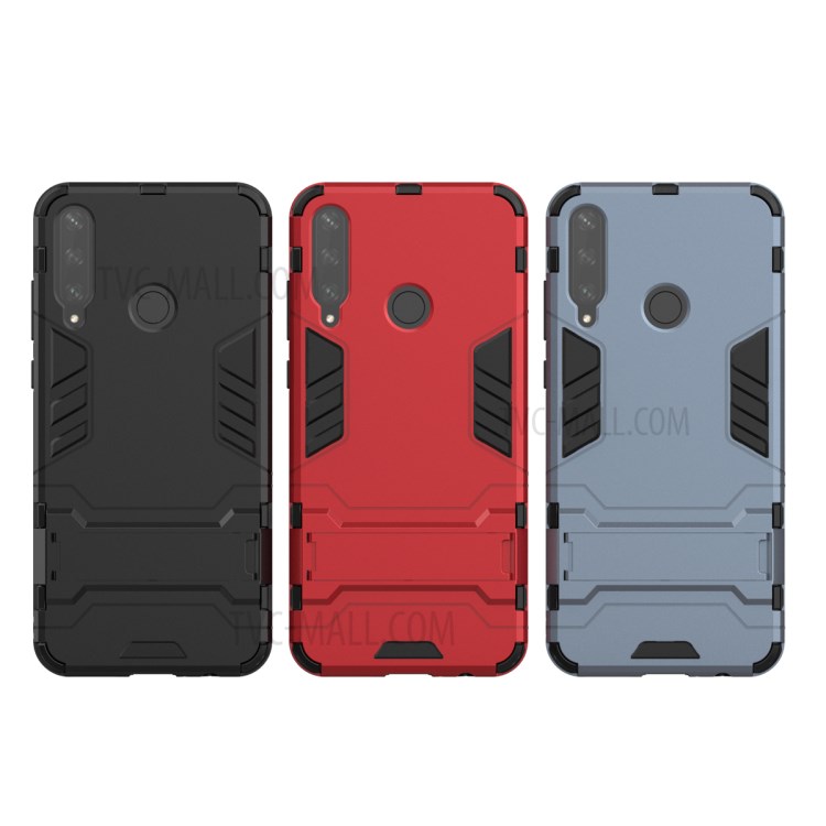 Cool Guard PC + TPU Protective Shell with Kickstand for Huawei Y6P - Black-8