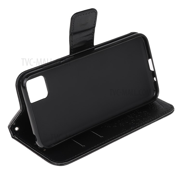 Imprint Tree Owl Wallet Leather Tablet Cover Case for Huawei Y5p - Black-4