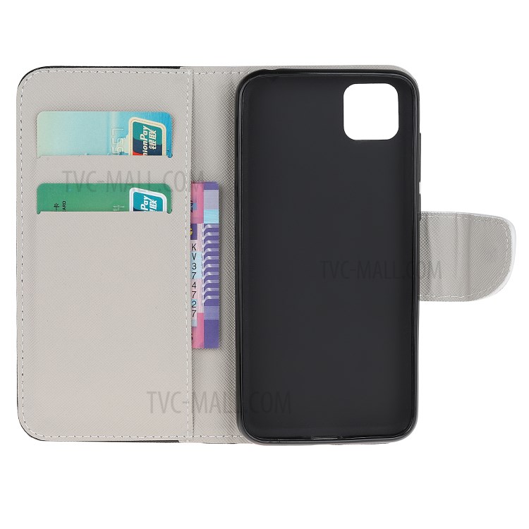 Cross Texture Printing Leather Wallet Protective Cover with Strap for Huawei Y5p - Don't Touch My Phone-6