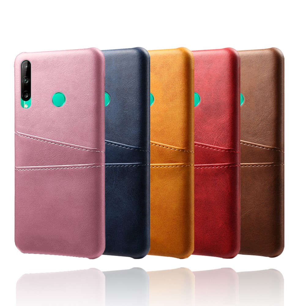 KSQ PU Leather Coated PC Case with Double Card Slots for Huawei P40 lite E/Y7p - Brown-6