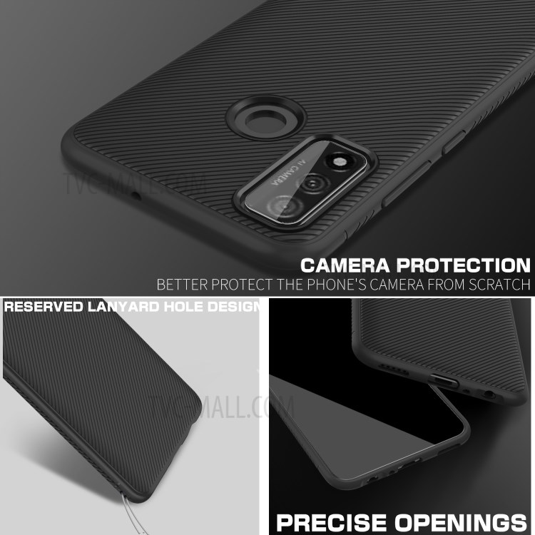 LENUO Twill Texture TPU Cover for Huawei P smart 2020 - Black-8