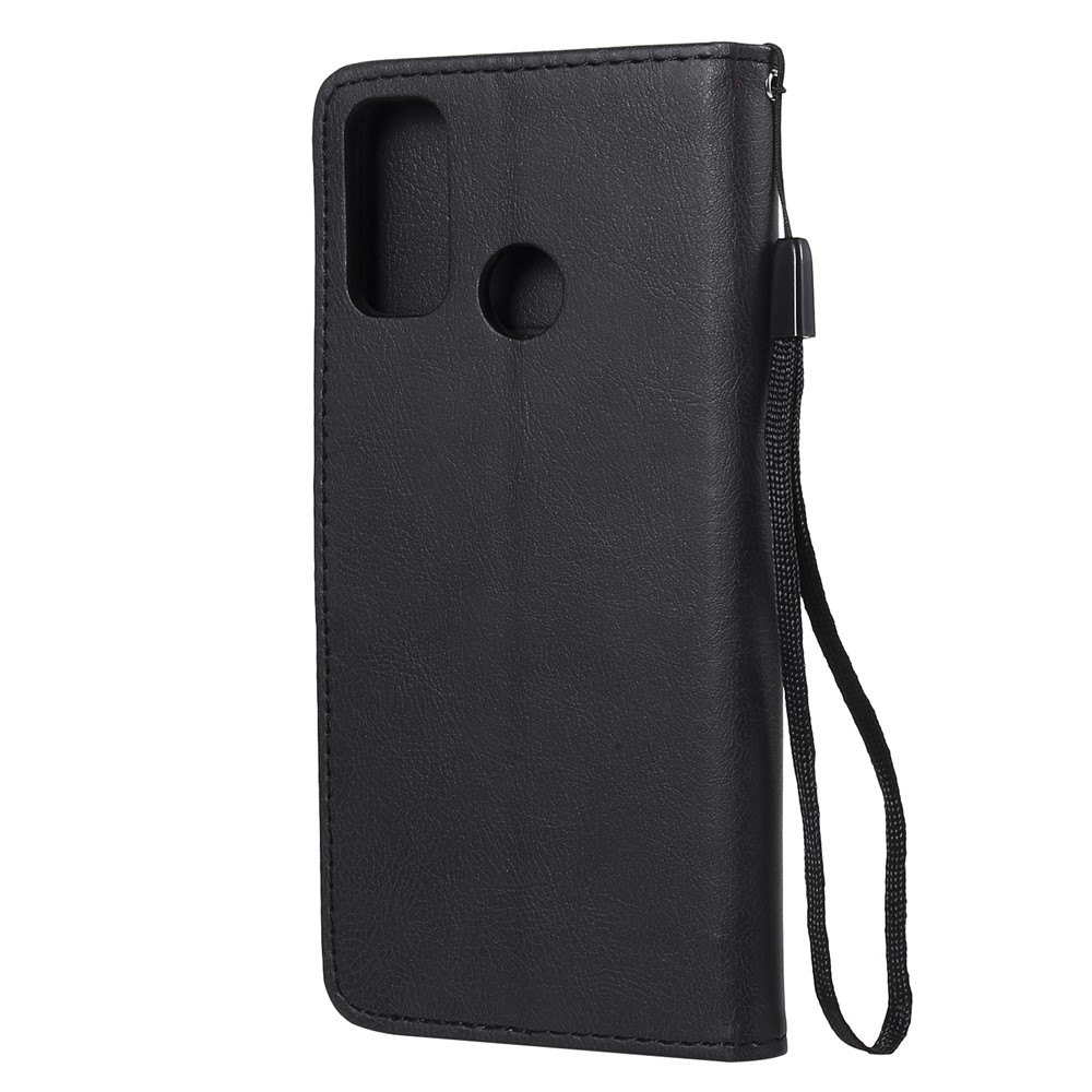 Carteira De Couro Caso De Telefone Suporte Para P Huawei Smart 2020 - Preto-3