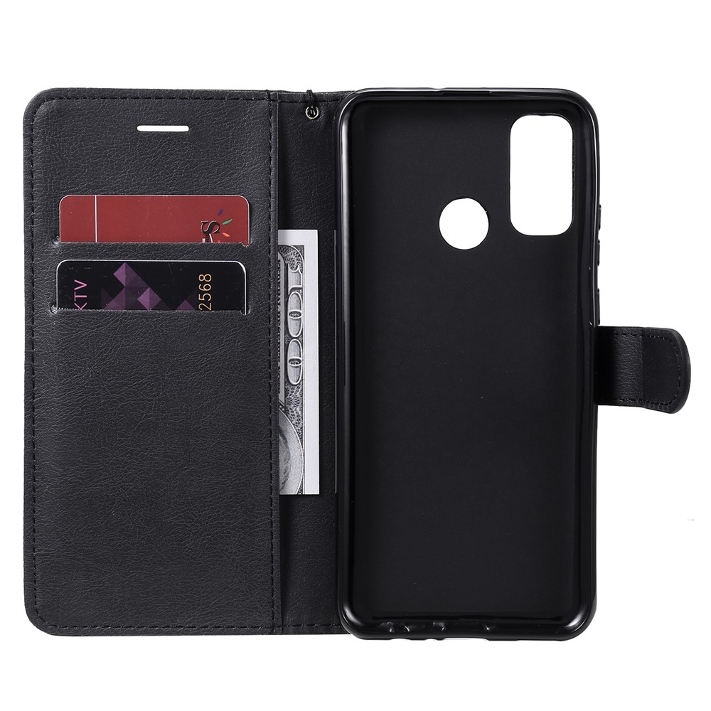 Carteira De Couro Caso De Telefone Suporte Para P Huawei Smart 2020 - Preto-4