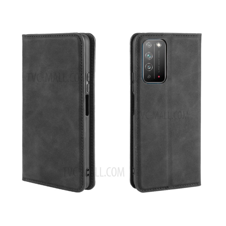 Silky Touch Auto-absorbed Leather Cover for Honor X10 5G - Black-5