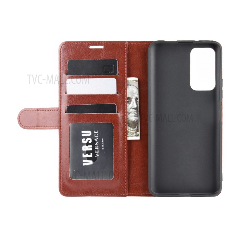 Crazy Horse Skin Leather Stand Case for Honor X10 5G - Brown-4