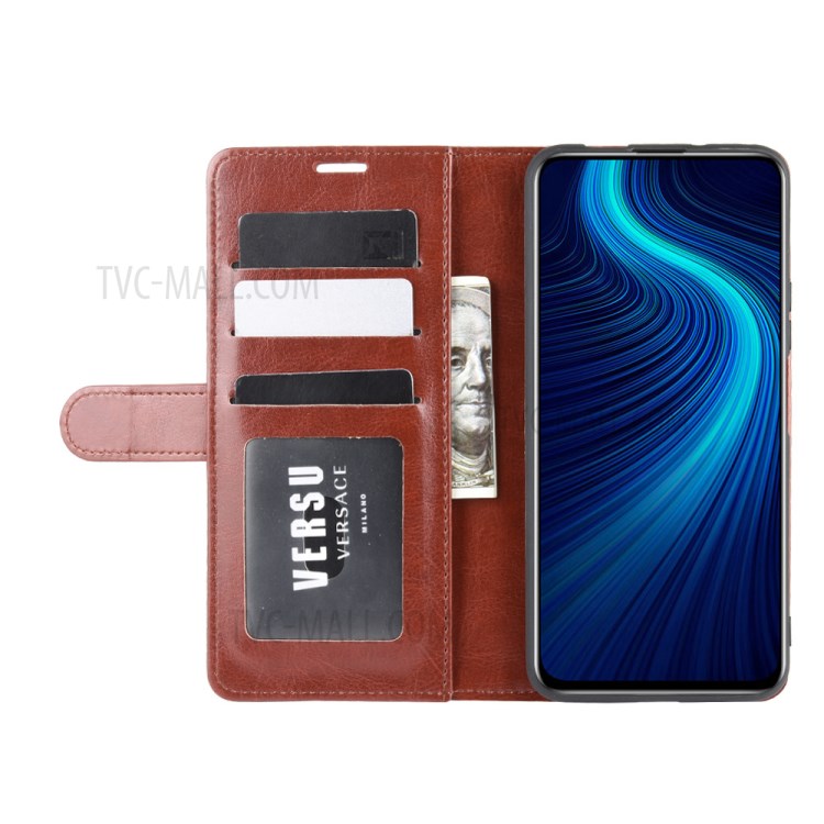 Crazy Horse Skin Leather Stand Case for Honor X10 5G - Brown-5
