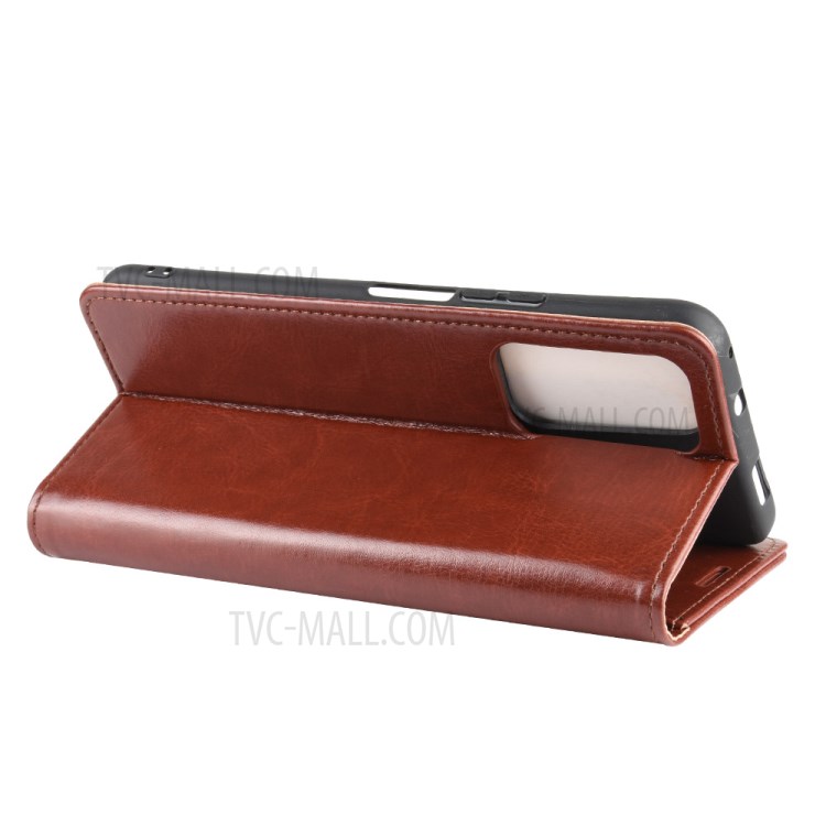 Crazy Horse Skin Leather Stand Case for Honor X10 5G - Brown-6