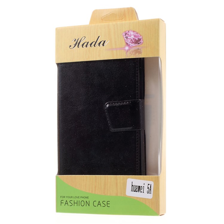 Crazy Horse Stand Leather Card Holder Case for Huawei Y6 II / Honor 5A - Black-10