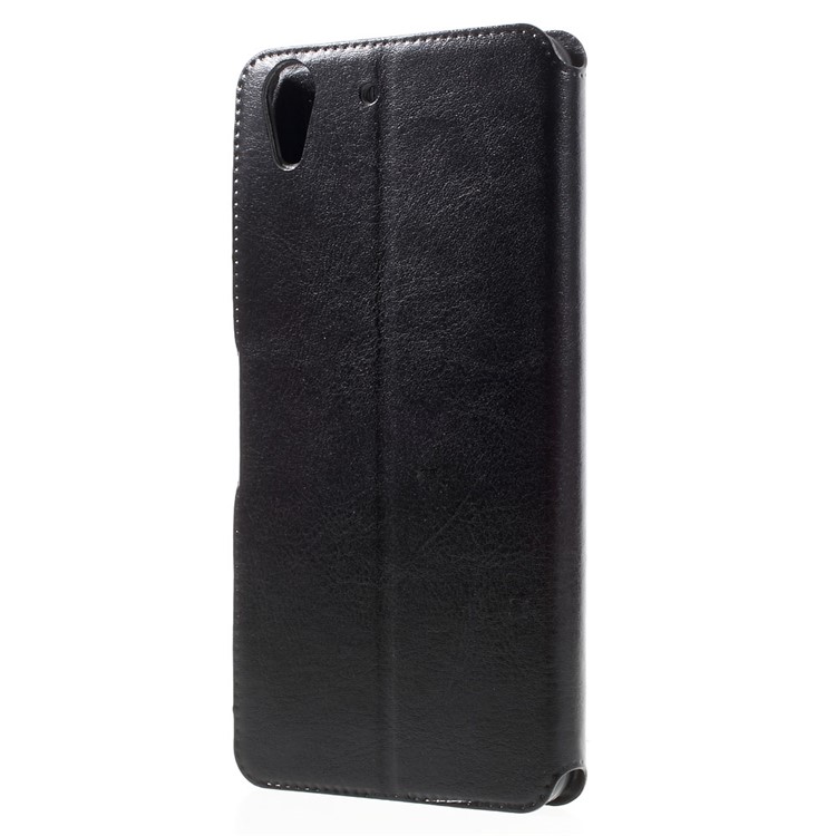 Crazy Horse Stand Leather Card Holder Case for Huawei Y6 II / Honor 5A - Black-2