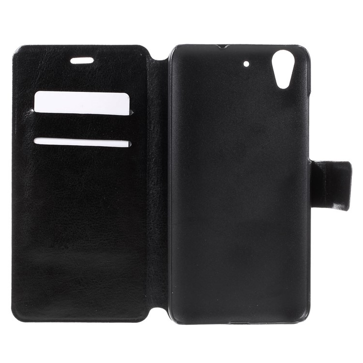 Crazy Horse Stand Leather Card Holder Case for Huawei Y6 II / Honor 5A - Black-8
