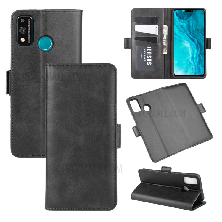 Caso De Telefone Celular Carteira Dupla Magnética Couro Fecho De Honra 9X Lite - Preto-1