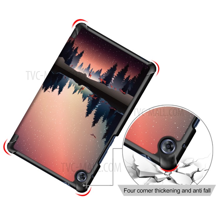 Pattern Printing Tri-fold Leather Cover for Huawei MatePad T8/C3 8.0 2020 - Dusk-6