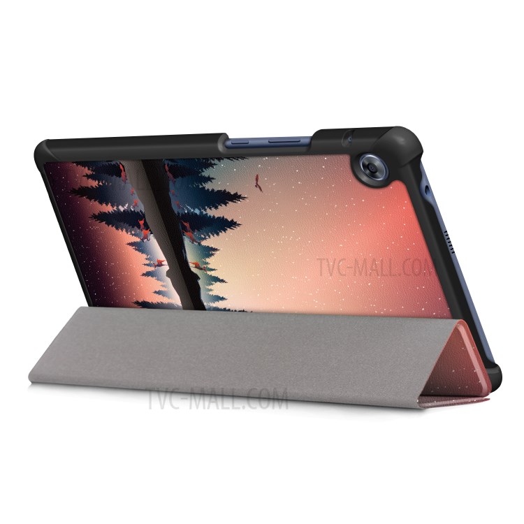 Pattern Printing Tri-fold Leather Cover for Huawei MatePad T8/C3 8.0 2020 - Dusk-7