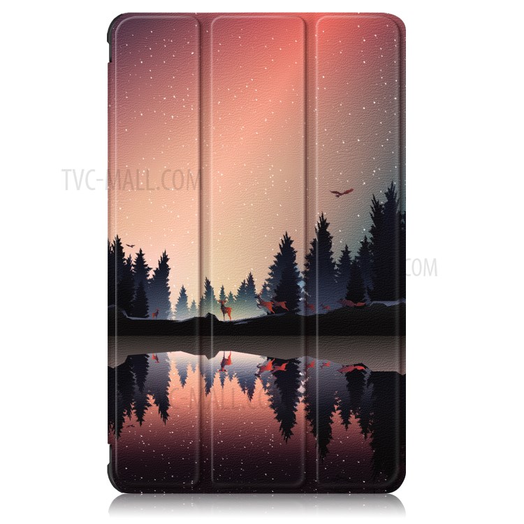 Pattern Printing Tri-fold Leather Cover for Huawei MatePad T8/C3 8.0 2020 - Dusk-8