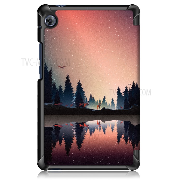 Pattern Printing Tri-fold Leather Cover for Huawei MatePad T8/C3 8.0 2020 - Dusk-9