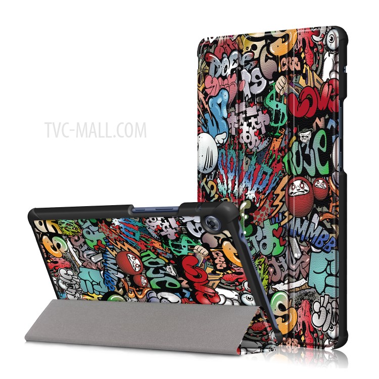 Pattern Printing Tri-fold Leather Cover for Huawei MatePad T8/C3 8.0 2020 - Cartoon Graffiti-1
