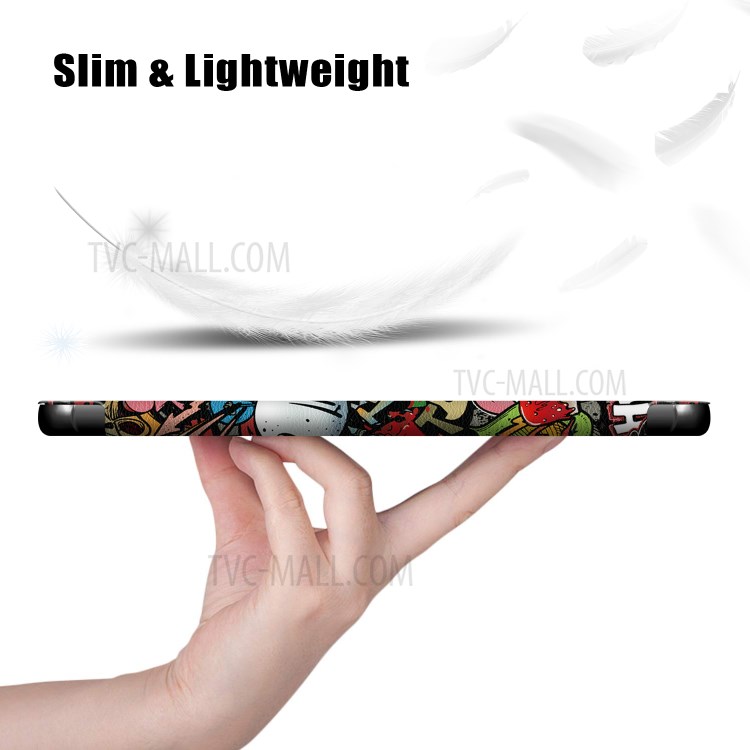 Pattern Printing Tri-fold Leather Cover for Huawei MatePad T8/C3 8.0 2020 - Cartoon Graffiti-3