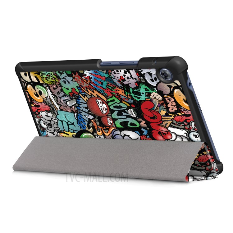 Pattern Printing Tri-fold Leather Cover for Huawei MatePad T8/C3 8.0 2020 - Cartoon Graffiti-7