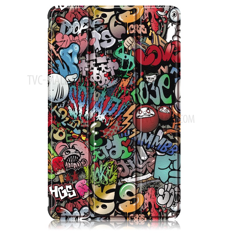 Pattern Printing Tri-fold Leather Cover for Huawei MatePad T8/C3 8.0 2020 - Cartoon Graffiti-8