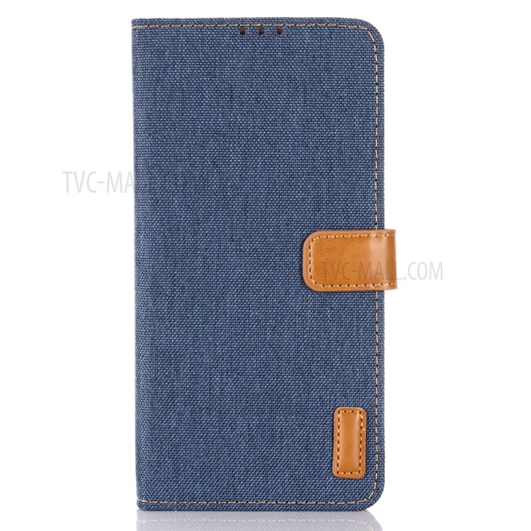 Jeans Cloth Leather Flip Cover for Huawei P smart 2020 - Dark Blue-2