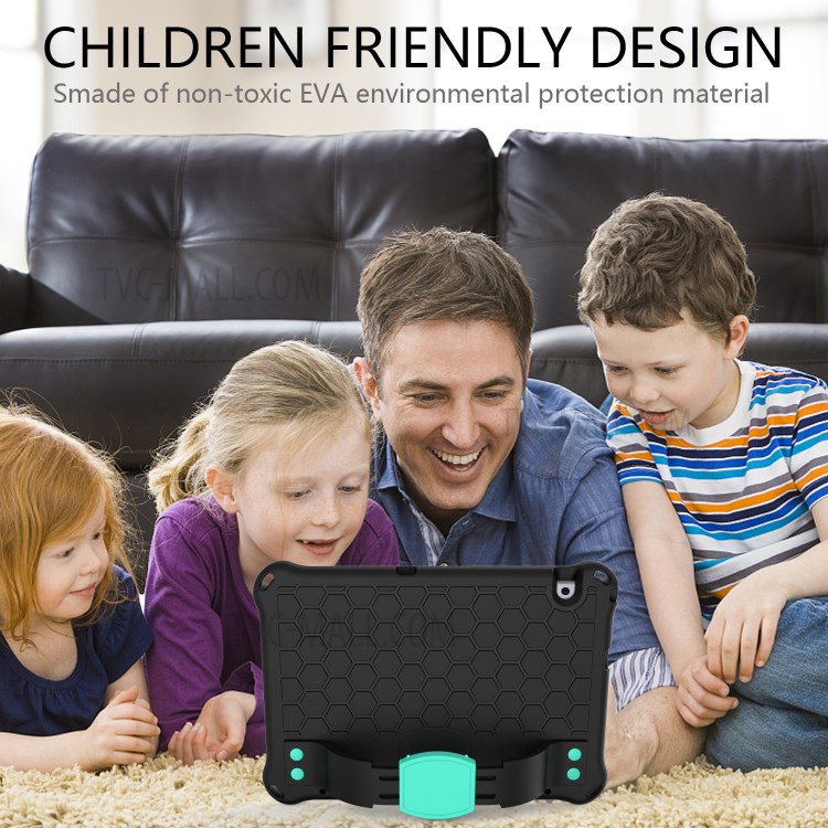 La Peau En Nid D'abeilles Enveloppe Du Comprimé EVA Pour Huawei MediaPad T5 10,1 - Noir / Cyan-4